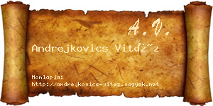 Andrejkovics Vitéz névjegykártya